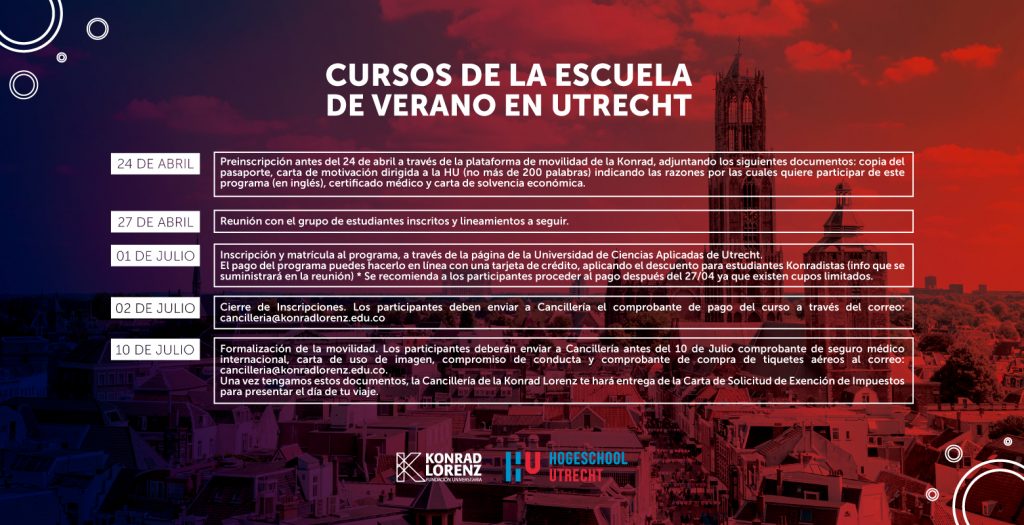 Cursos de la Escuela de Verano en Utrecht, Holanda