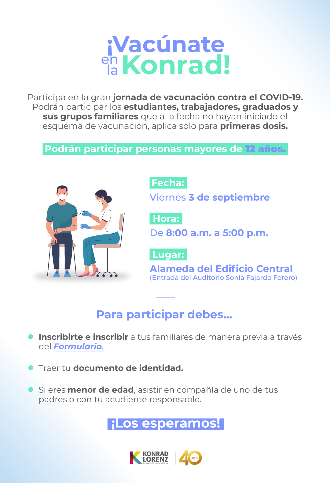 ¡Vacúnate en la Konrad! Gran Jornada de Vacunación contra el COVID-19