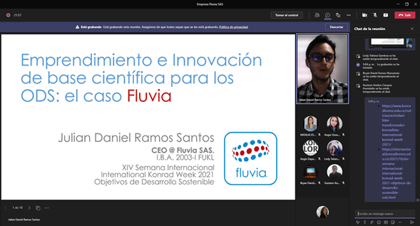 CONFERENCIA: EMPRENDIMIENTO E INNOVACIÓN DE BASE CIENTÍFICA PARA LOS ODS: EL CASO DE FLUVIA 